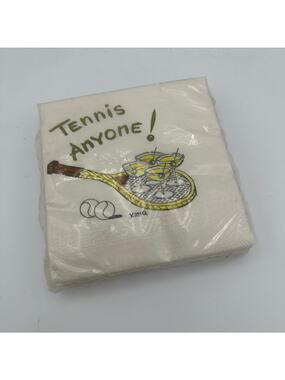 Vintage Paper Cocktail Napkins Tennis Anyone?  Martini New Old Stock